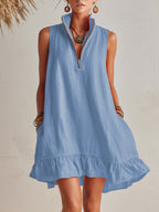 Cotton-Linen Blend Mini Dress