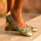Lustrelle Bow Velvet Flats