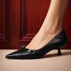 Valenza Leather Kitten Heels