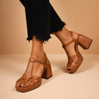 Avalia Lian Woven Leather Heels
