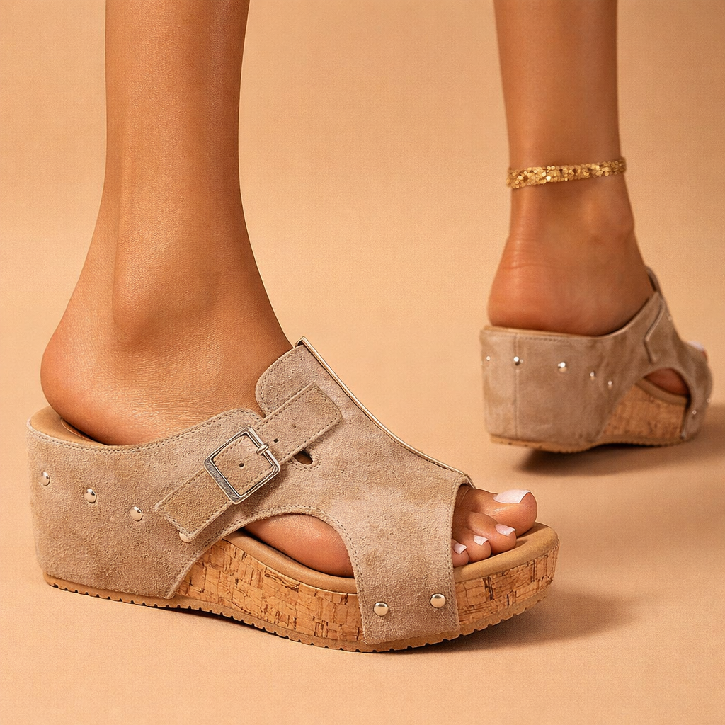 Sierra Boho Buckle Wedges