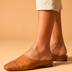 Marie Grace Woven Leather Mules