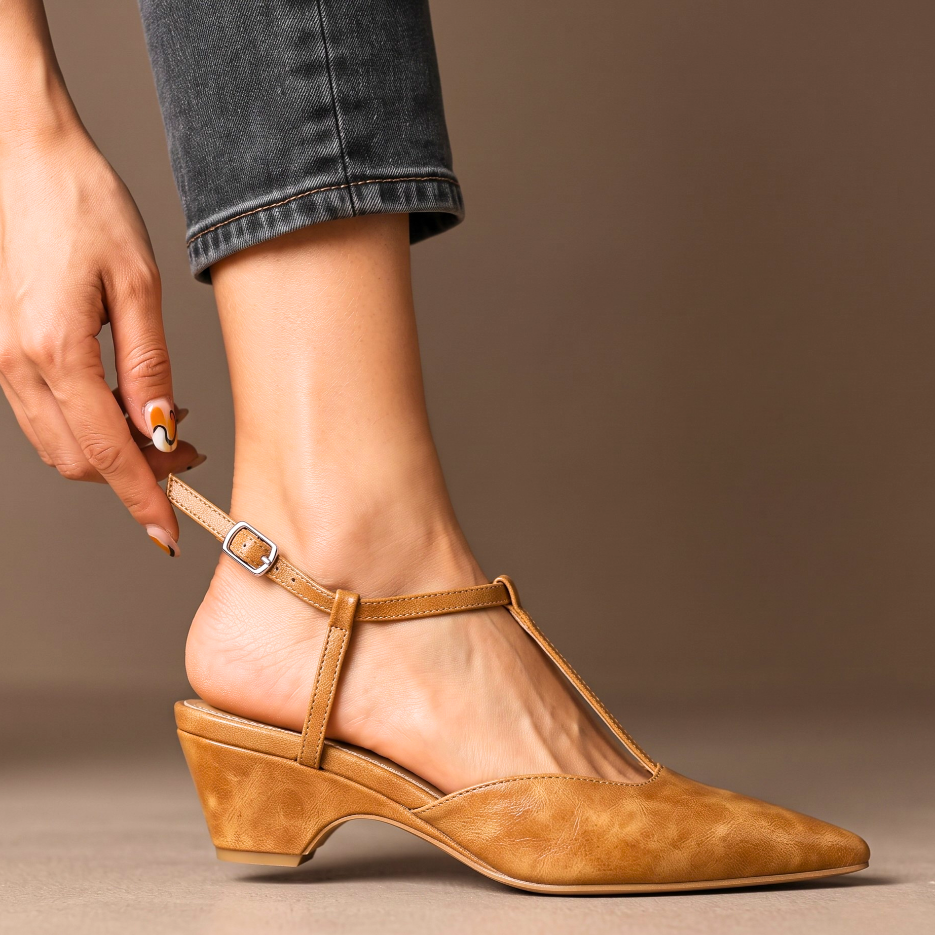Adeline Genuine Leather Slingbacks