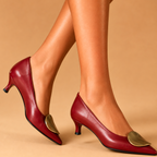 Marie Lou Leather Kitten Heels