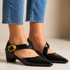 Vivienne Retro Leather Heels