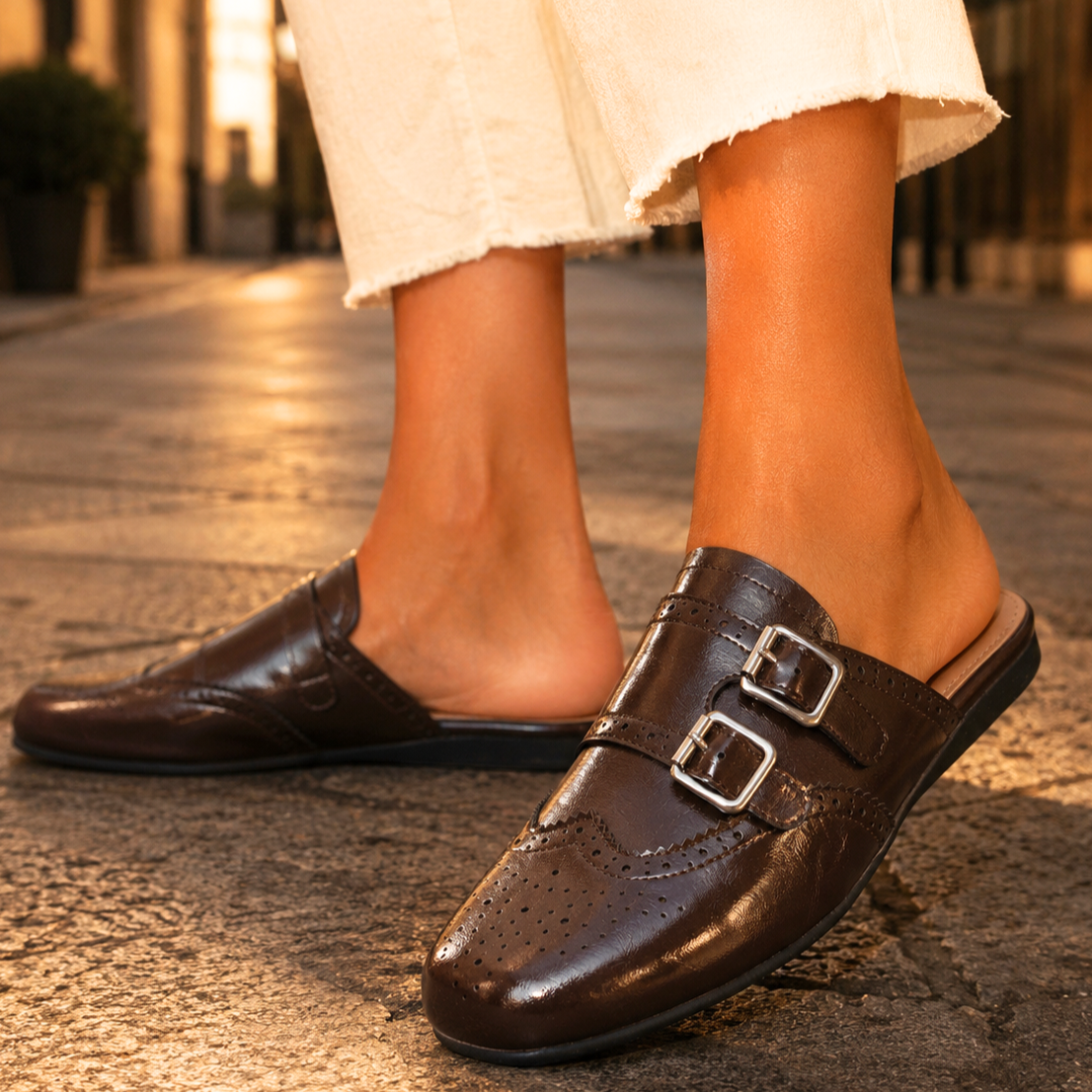 Roslyn Genuine Leather Mules