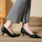 Valenza Leather Kitten Heels