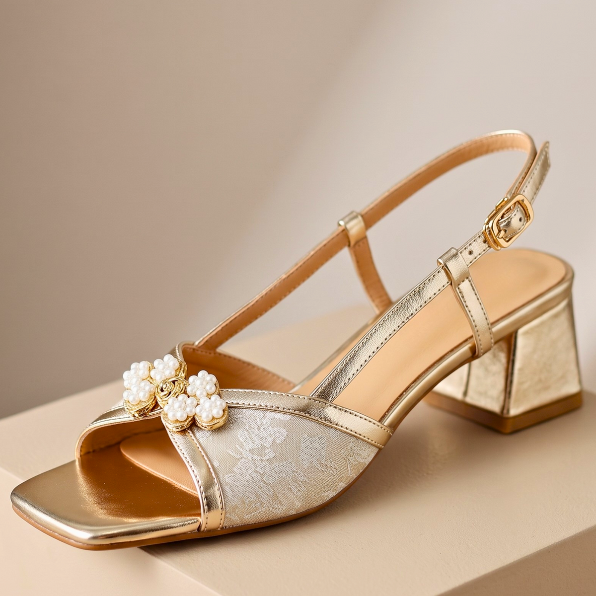 Serena Pearl Block Heels