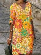 Evelyn | Vibrant Floral Midi Dress