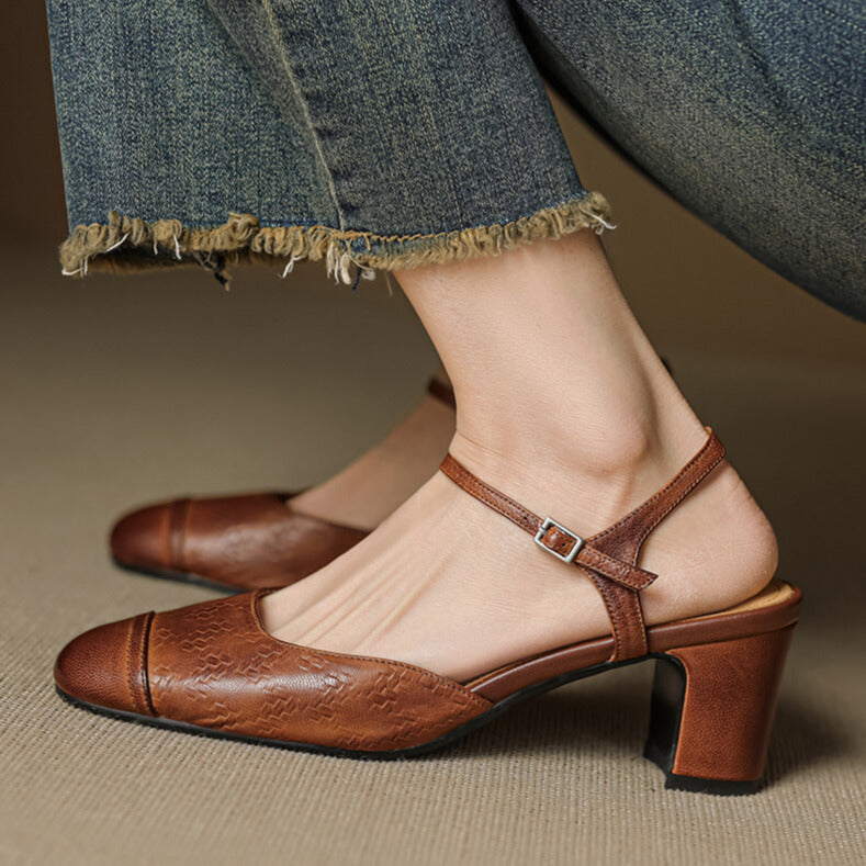 Viora Mae Genuine Leather Heels