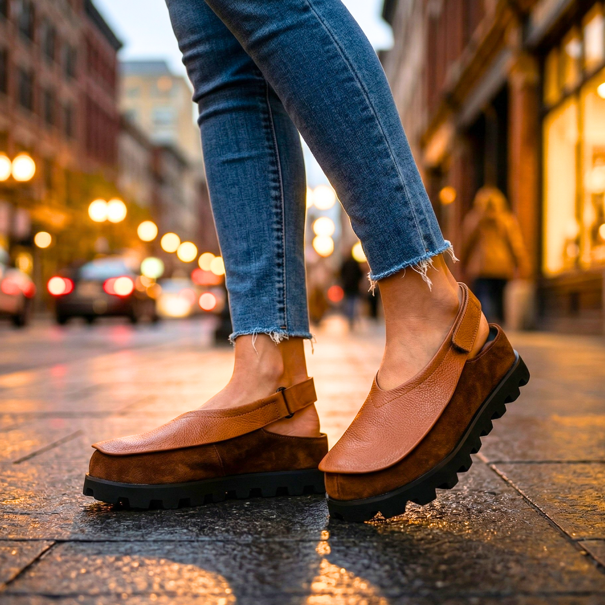Gaia Leather Slingbacks