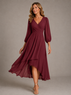 Mia™ | Elegant V-neck Long Dress