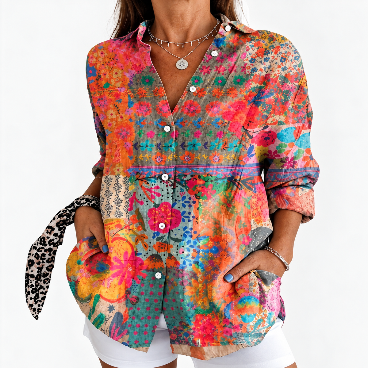 Jasmine | Coral Meadow Blouse