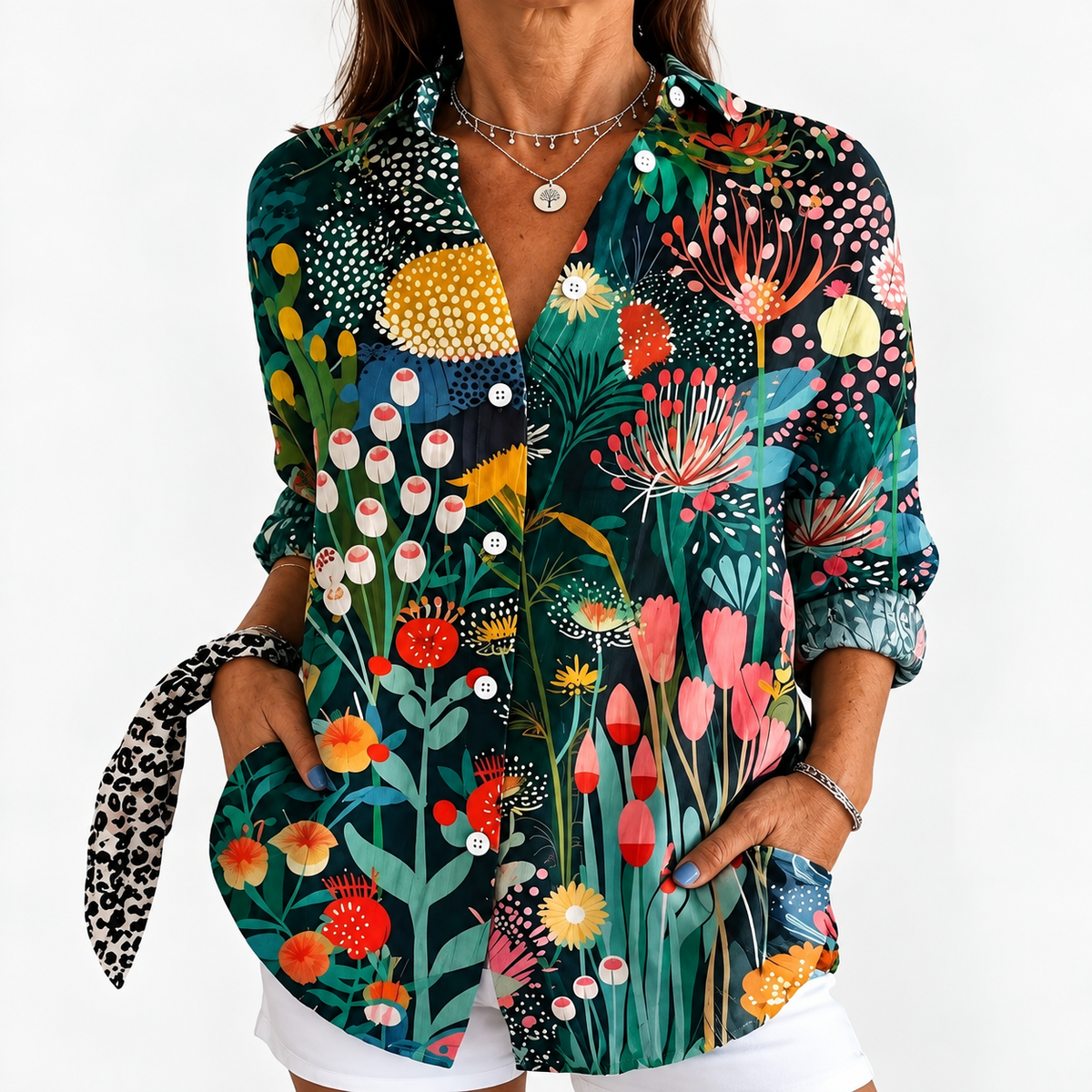 Rose | Midnight Botanical Blouse
