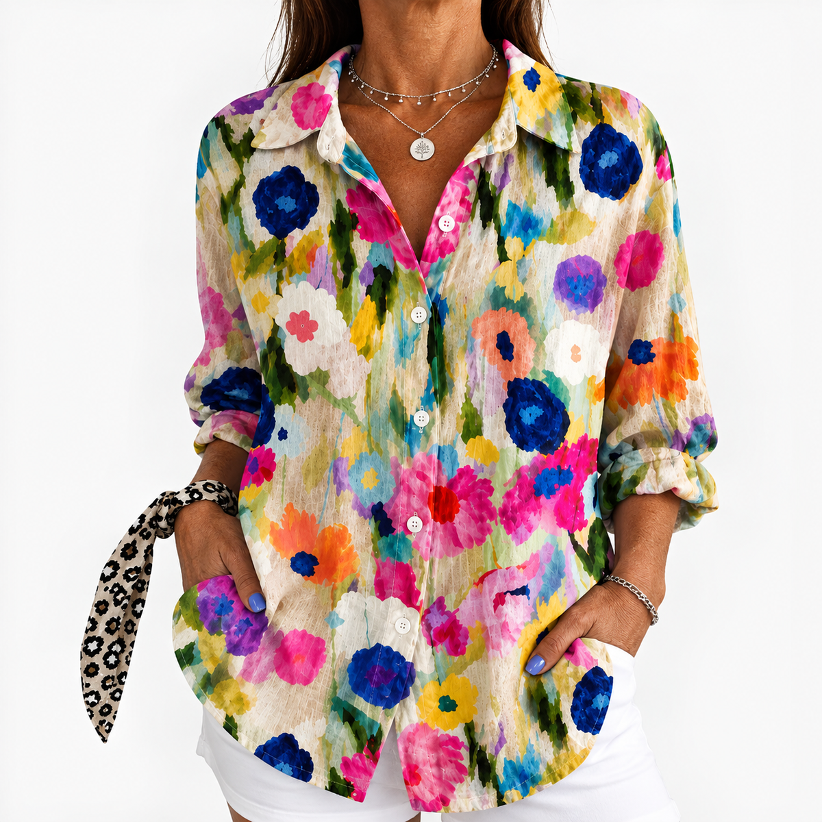 Violet | Vibrant Watercolor Garden Blouse