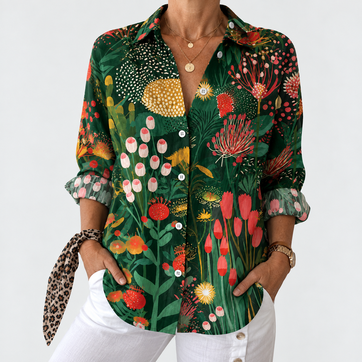 Amelia | Emerald Botanical Garden Blouse