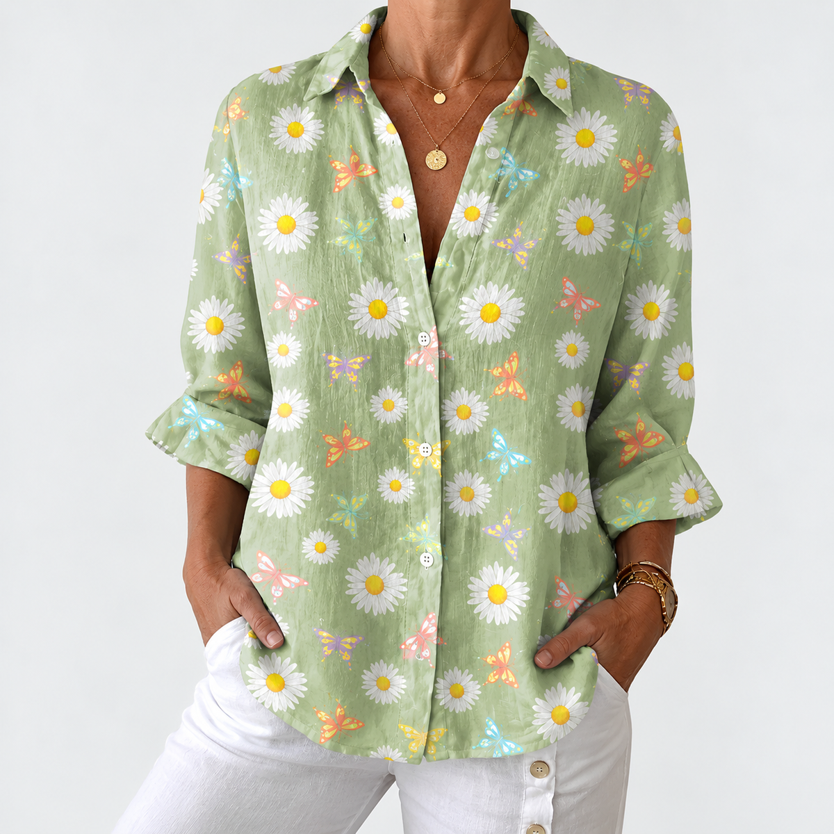 Mia | Sage Daisy Meadow Blouse