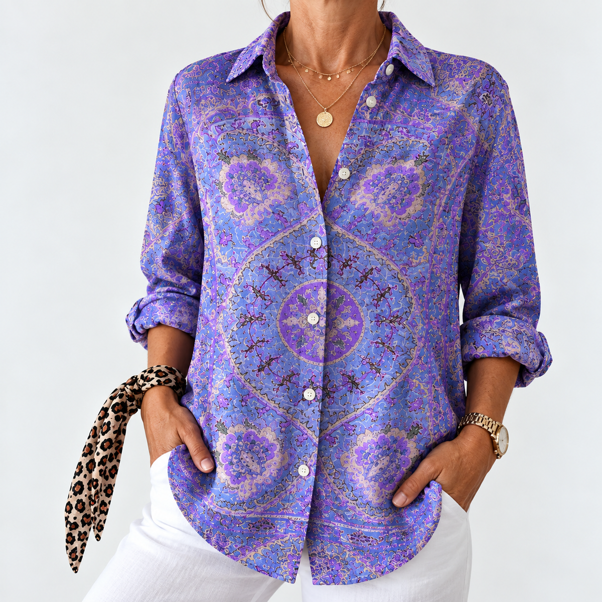 Ruby | Lavender Paisley Elegance Blouse