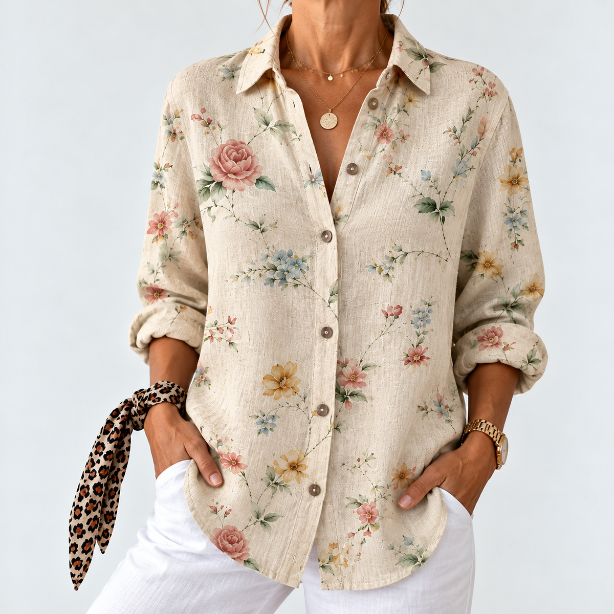 Scarlett | Vintage Meadow Floral Blouse
