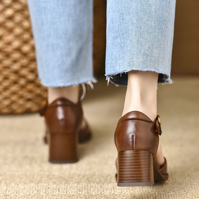 Marseille Leather Strap Heels
