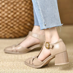 Marseille Leather Strap Heels