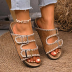 Taz - Handmade-Style Double-Buckle Orthopaedic Slides