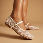Rosalie Embroidered Mary Janes