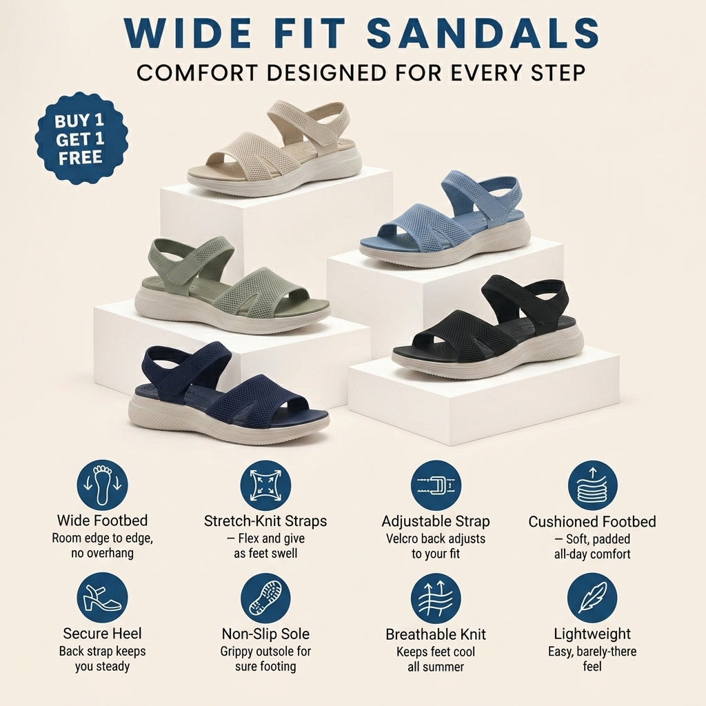 Ambyla - Wide & Flexible Walking Sandals