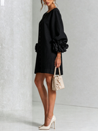 Floral Mini Dress with Eye-Catching Floral Cuffs