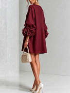 Floral Mini Dress with Eye-Catching Floral Cuffs