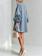 Floral Mini Dress with Eye-Catching Floral Cuffs