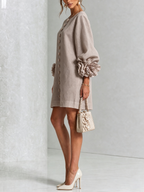 Floral Mini Dress with Eye-Catching Floral Cuffs