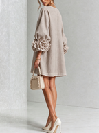 Floral Mini Dress with Eye-Catching Floral Cuffs