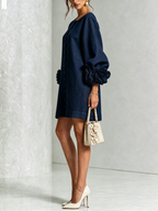 Floral Mini Dress with Eye-Catching Floral Cuffs