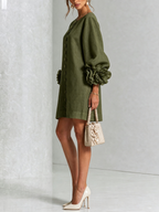 Floral Mini Dress with Eye-Catching Floral Cuffs