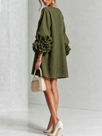 Floral Mini Dress with Eye-Catching Floral Cuffs