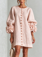 Floral Mini Dress with Eye-Catching Floral Cuffs