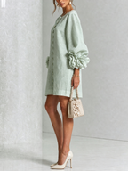 Floral Mini Dress with Eye-Catching Floral Cuffs