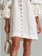 Floral Mini Dress with Eye-Catching Floral Cuffs
