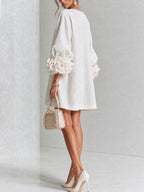 Floral Mini Dress with Eye-Catching Floral Cuffs