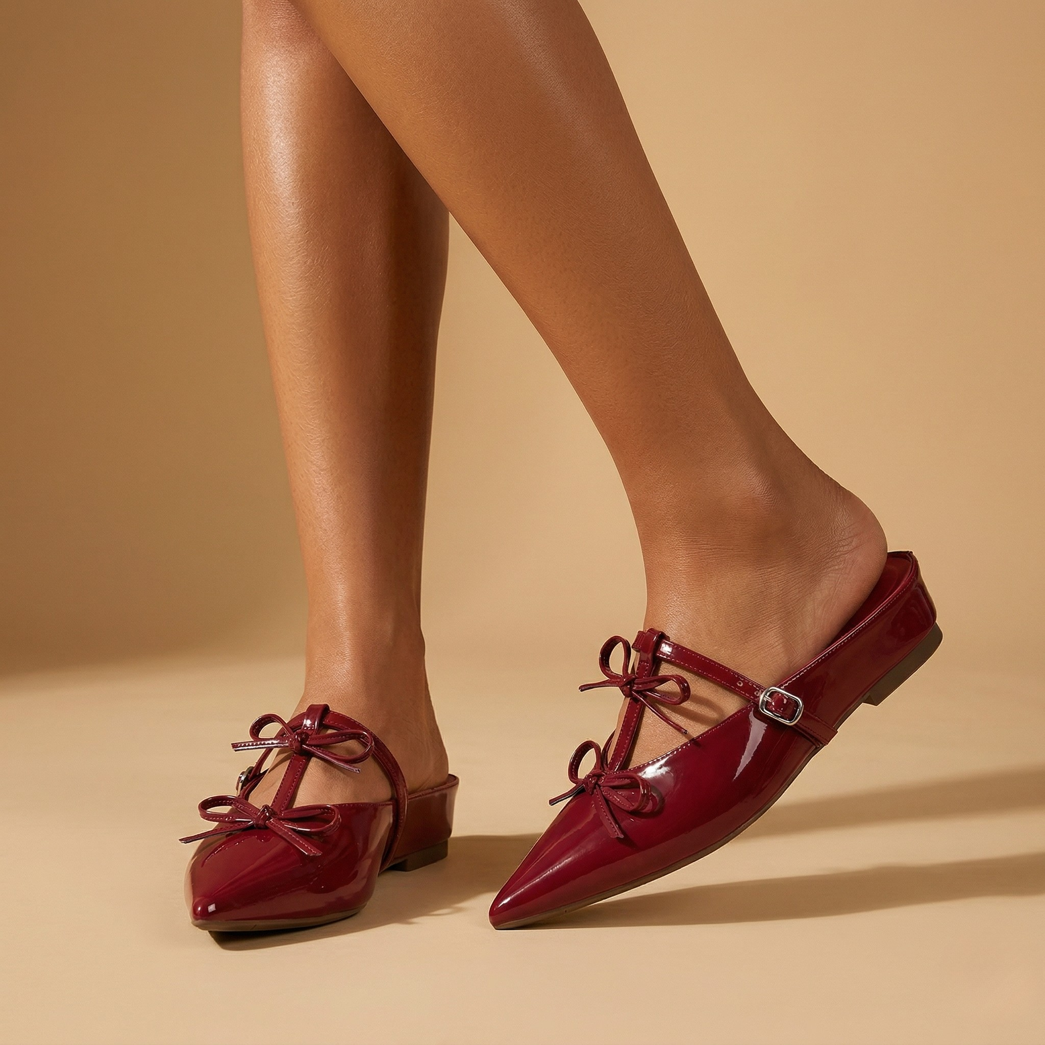 Scarlet Bow Mules