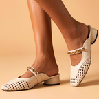 Amelie Woven Leather Mules