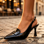 Aveline Slingback Leather Heels