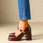 Carmelle Vintage Leather Heels