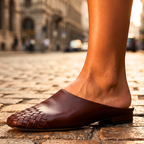 Marie Grace Woven Leather Mules