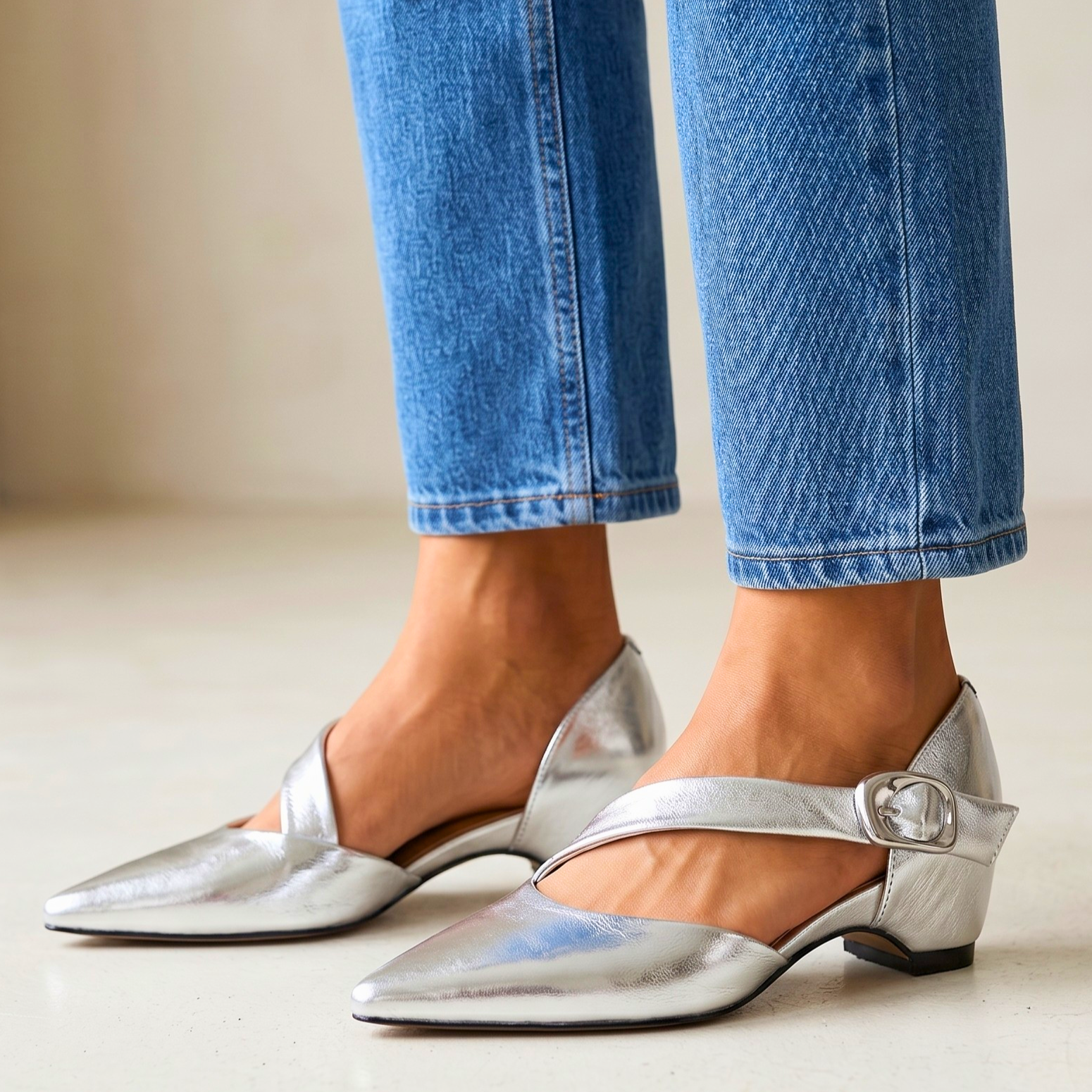 Vivienne Retro Leather Heels
