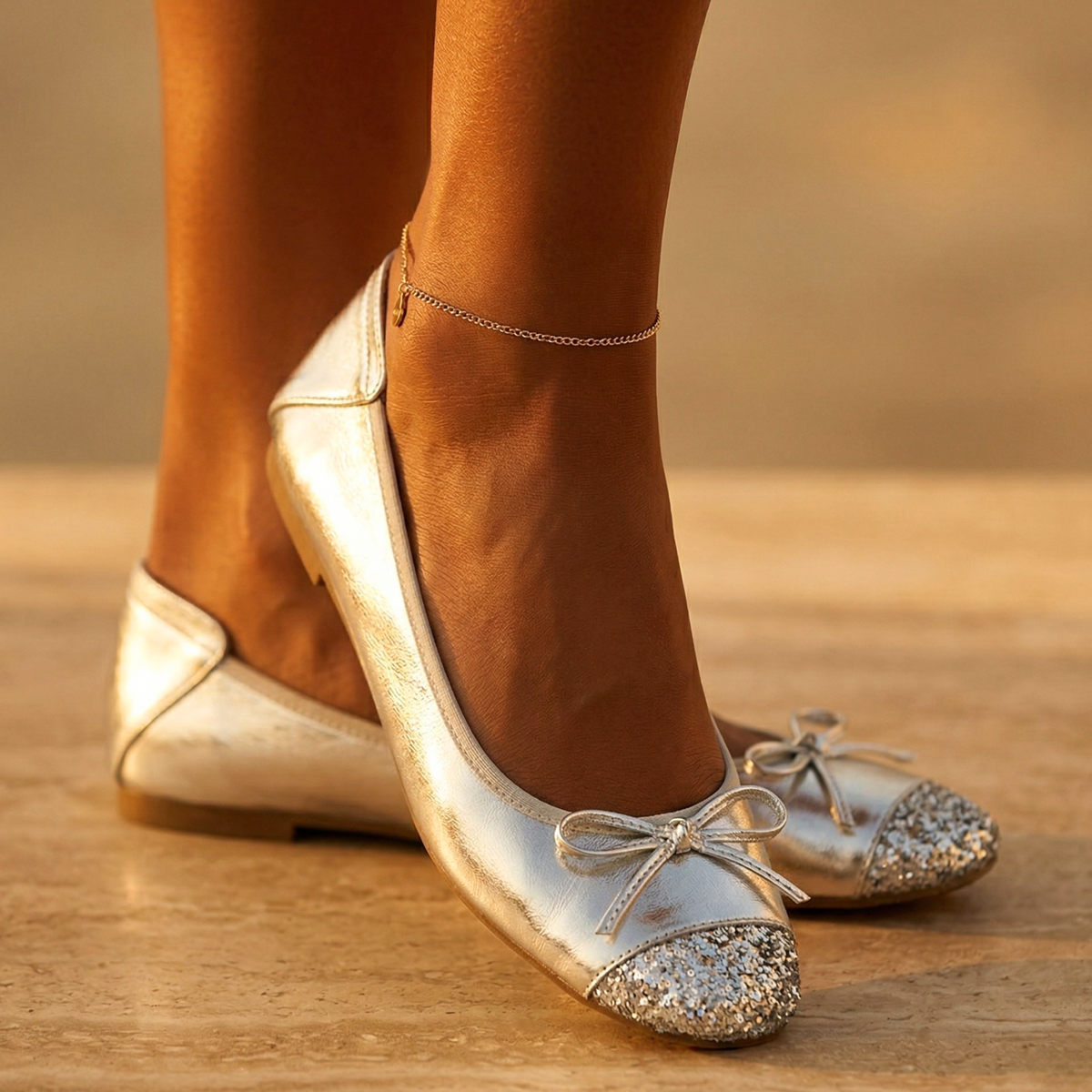 Lustrelle Bow Velvet Flats