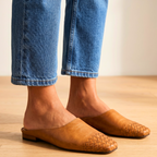 Marie Grace Woven Leather Mules