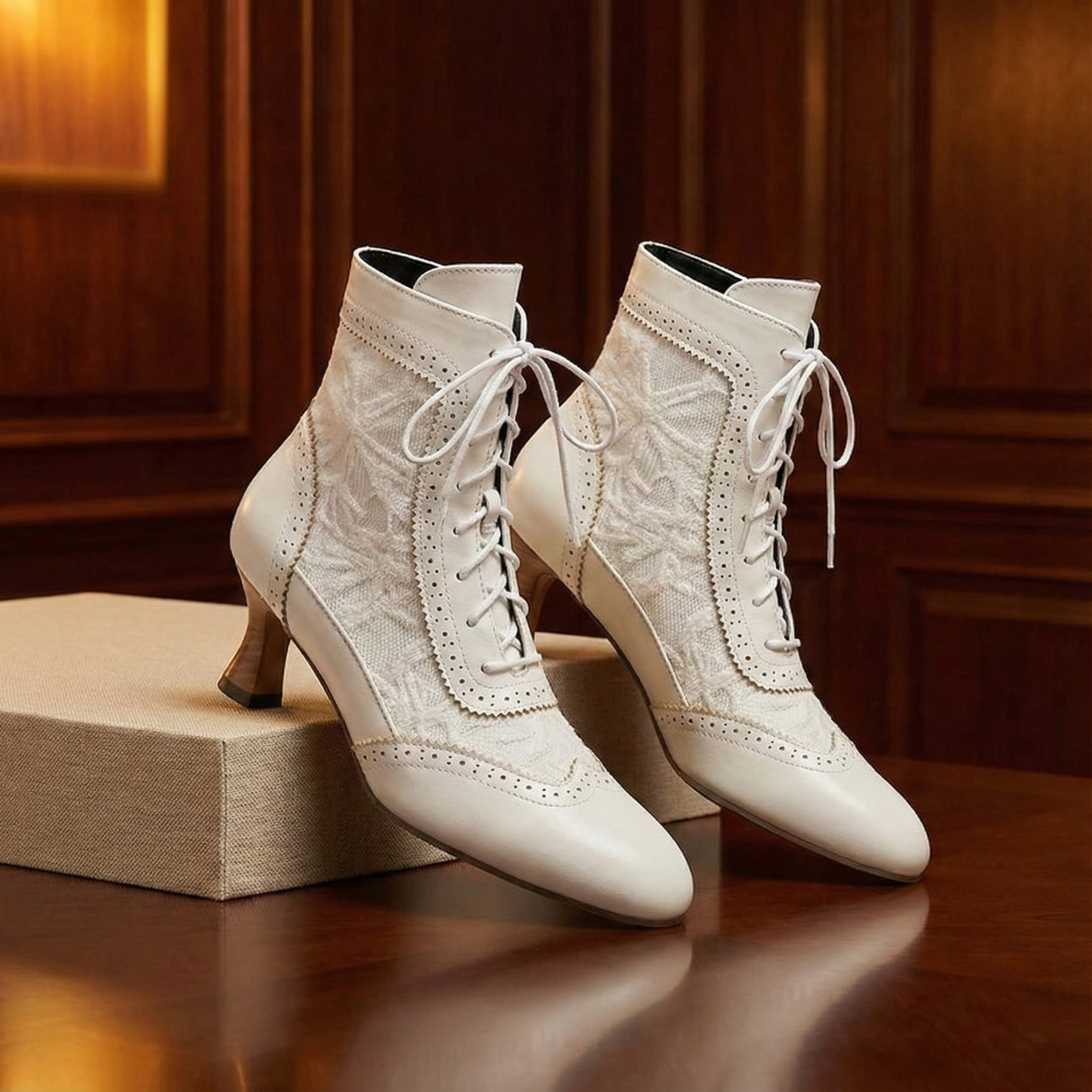 Duvall Lace Heeled Boots